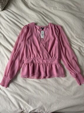 Express Pink Wrap Blouse - NWT